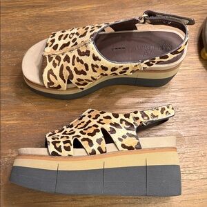 Naked Feet Geo Leopard Platform Sandals